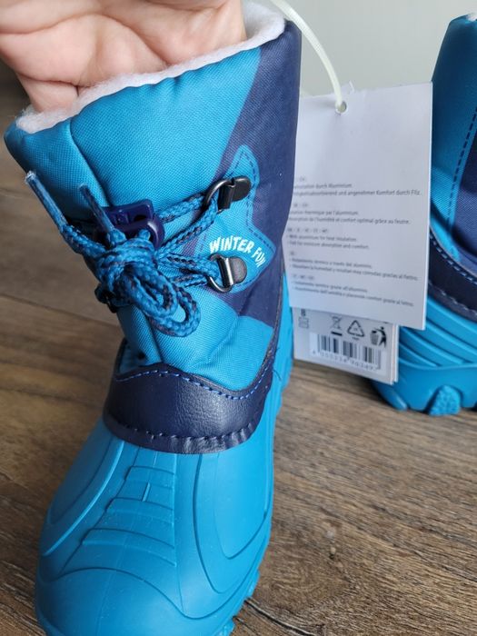 Kozaki ocieplane rozmiar 26 chlopiece niebieskie granatowe