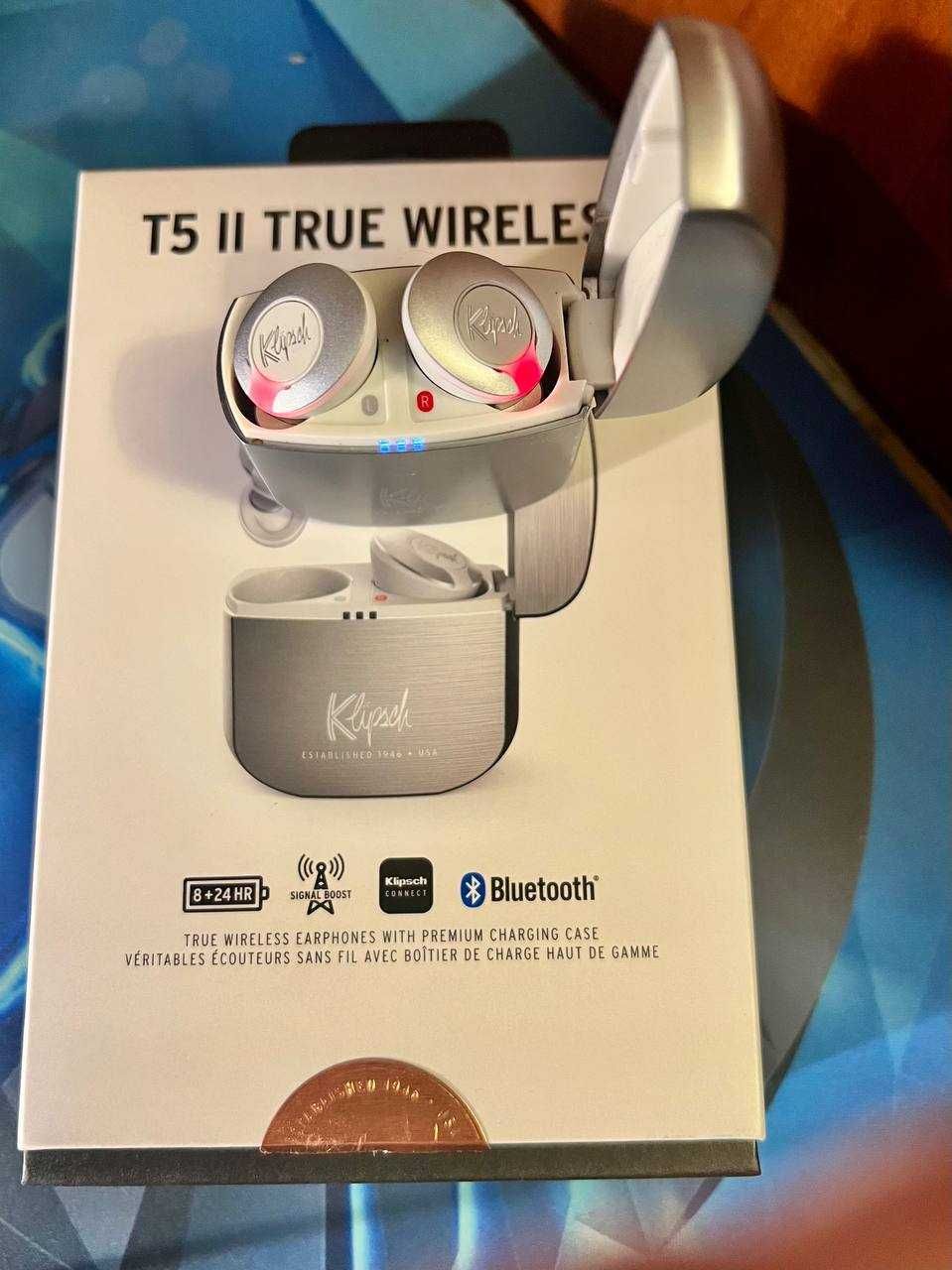 Klipsch T5 2nd Gen True Wireless Earbuds Silver