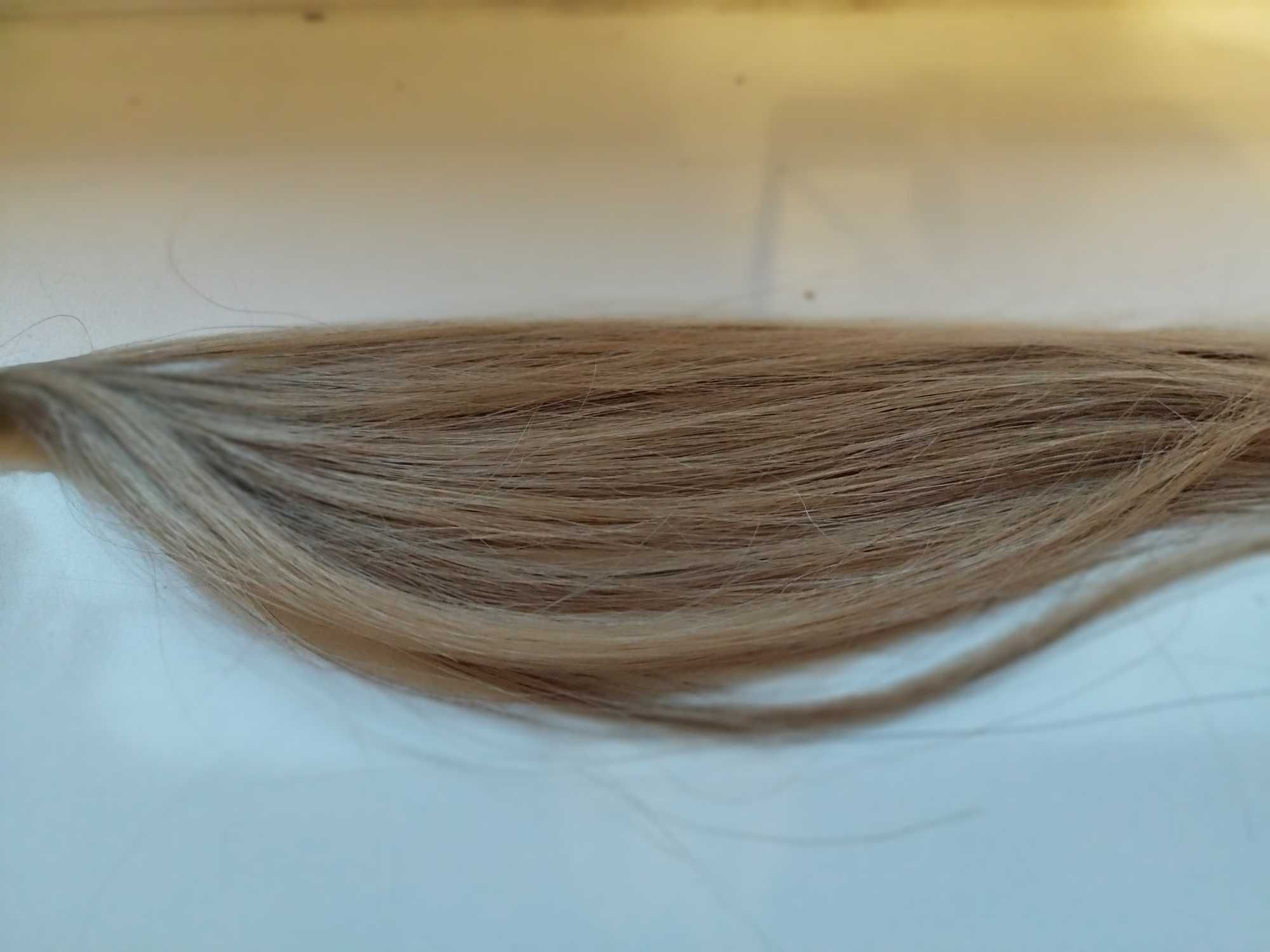 Włosy słowiańskie naturalne 11gr 30 cm blond lux fryzjerskie nanoringi