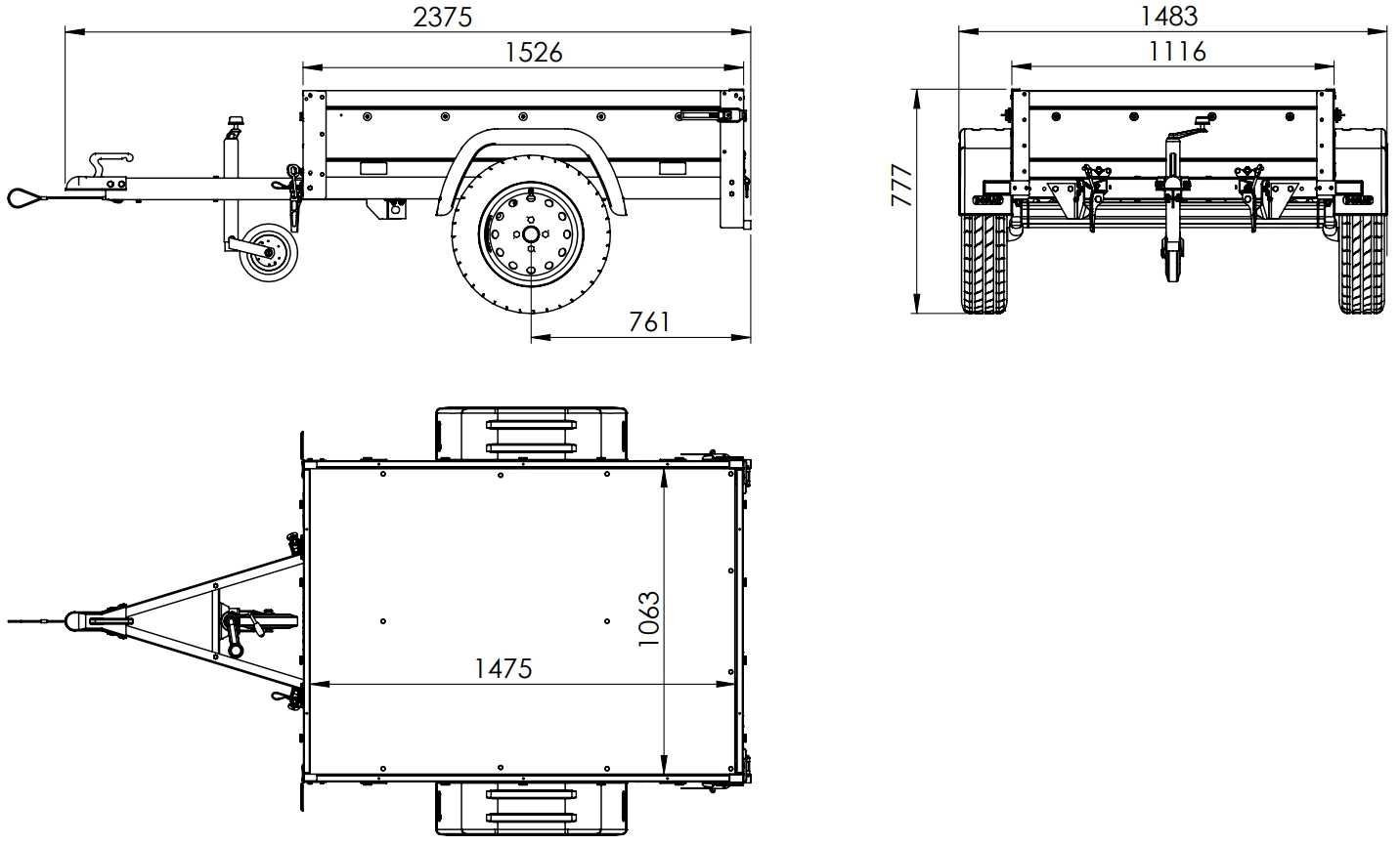 Przyczepka z kiprem lekka 150x106 plandeka koło i stelaż 150KIPP