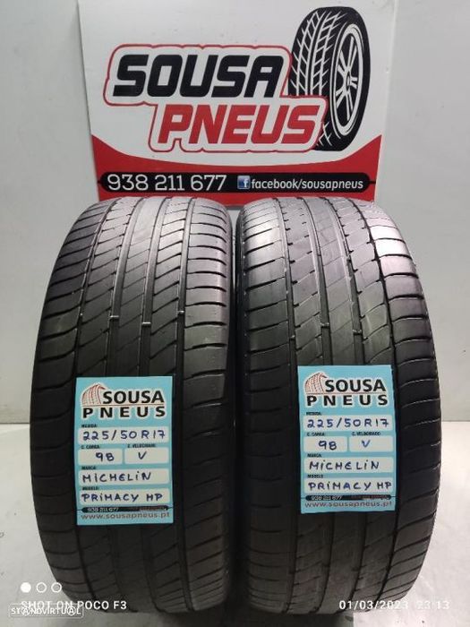 2 pneus semi novos 225-50r17 michelin - oferta dos portes