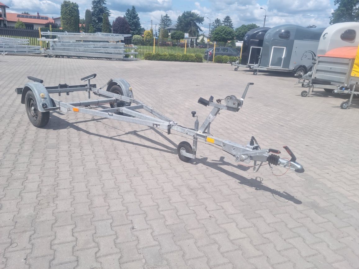 Przyczepa podłodziowa hamowana ponton skuter łódź hamowana 500 kg oś l
