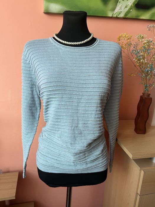 Bluza błękitna damska w prążek L 40 Micha