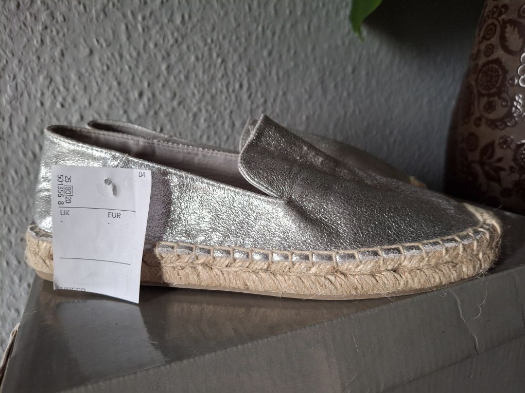 Stradivarius  srebrne espadryle damskie 36
