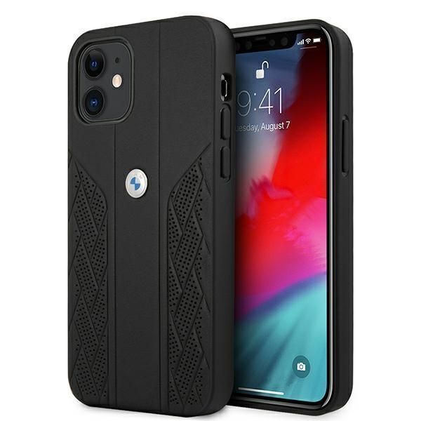 Etui BMW Czarny iPhone 12 Mini 5,4" - Skóra i Poliwęglan