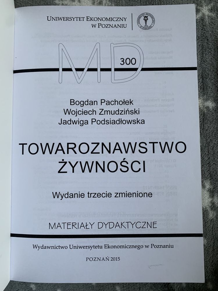 Towaroznawstwo żywności. Materiały dydaktyczne