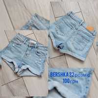 Джинсові шорти для дівчинки 32 розмір та 146 розмір, Bershka, Denim