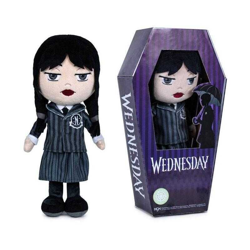 WEDNESDAY ADAMS Pluszak Maskotka W Mundurku Szkolnym W Trumnie 32CM