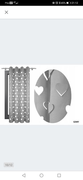 Zaslony szare 3D laserowo wycinane serca 140x250