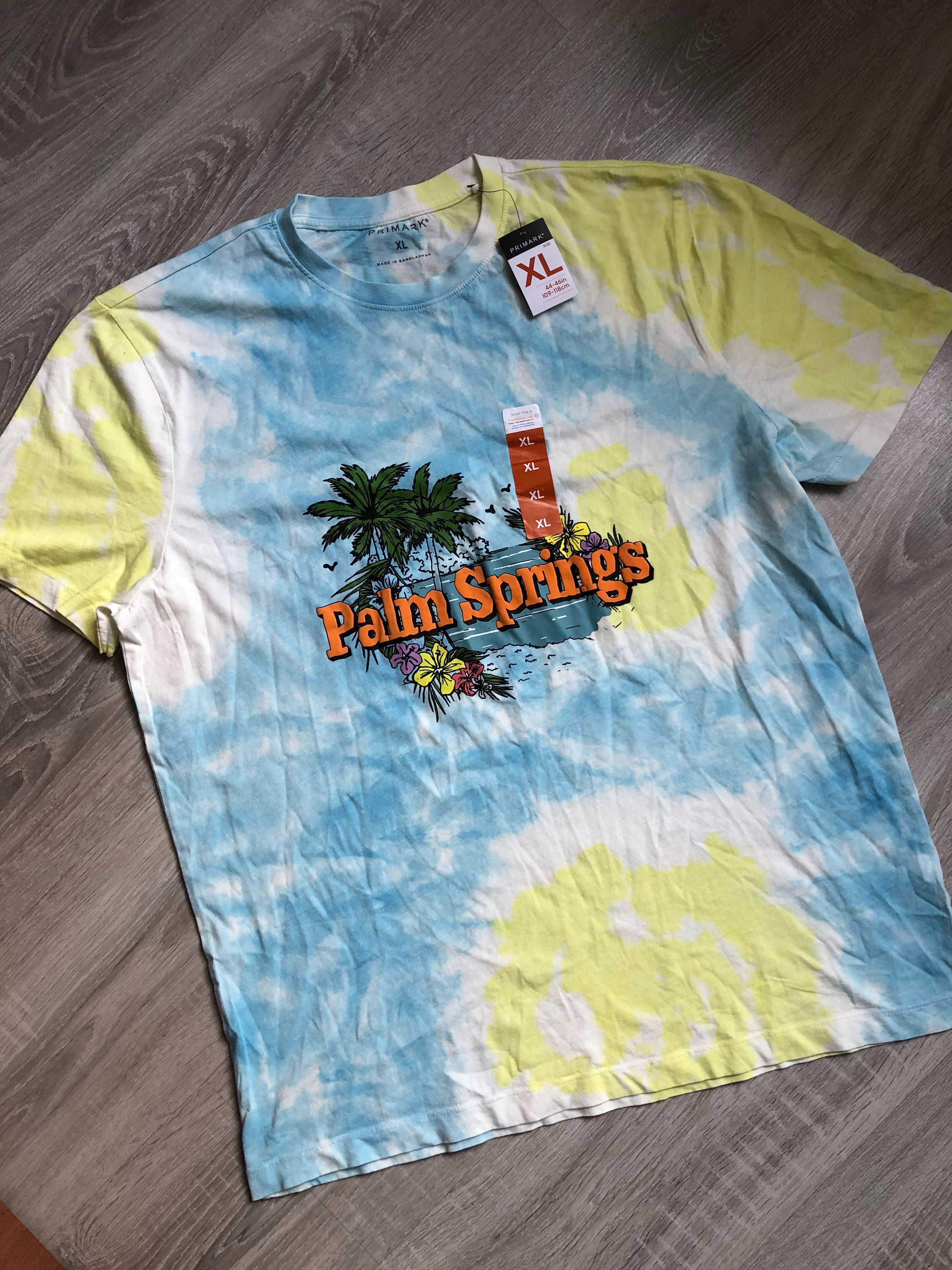 Koszulka męska Primark Palm springs tai dai print
