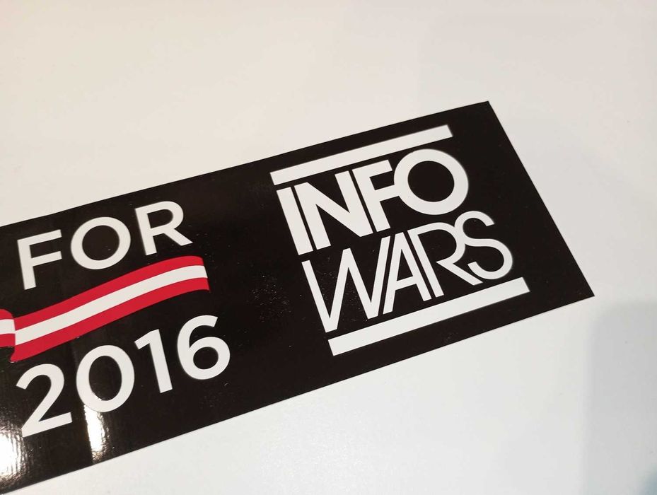 Hillary For Prison 2016 Infowars Alex Jones Clinton adesivo 28 cm
