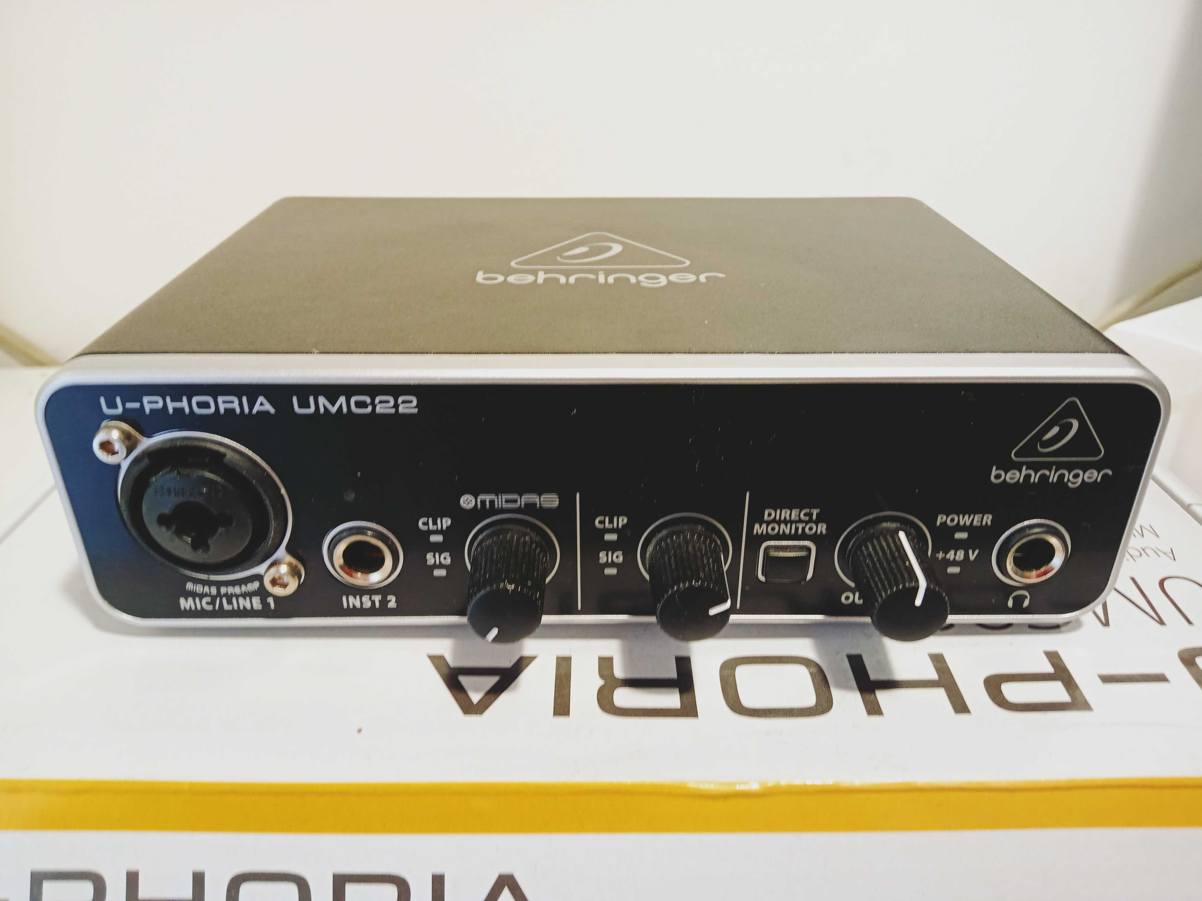 Behringer UMC22 U-PHORIA – interfejs audio USB – stan idealny