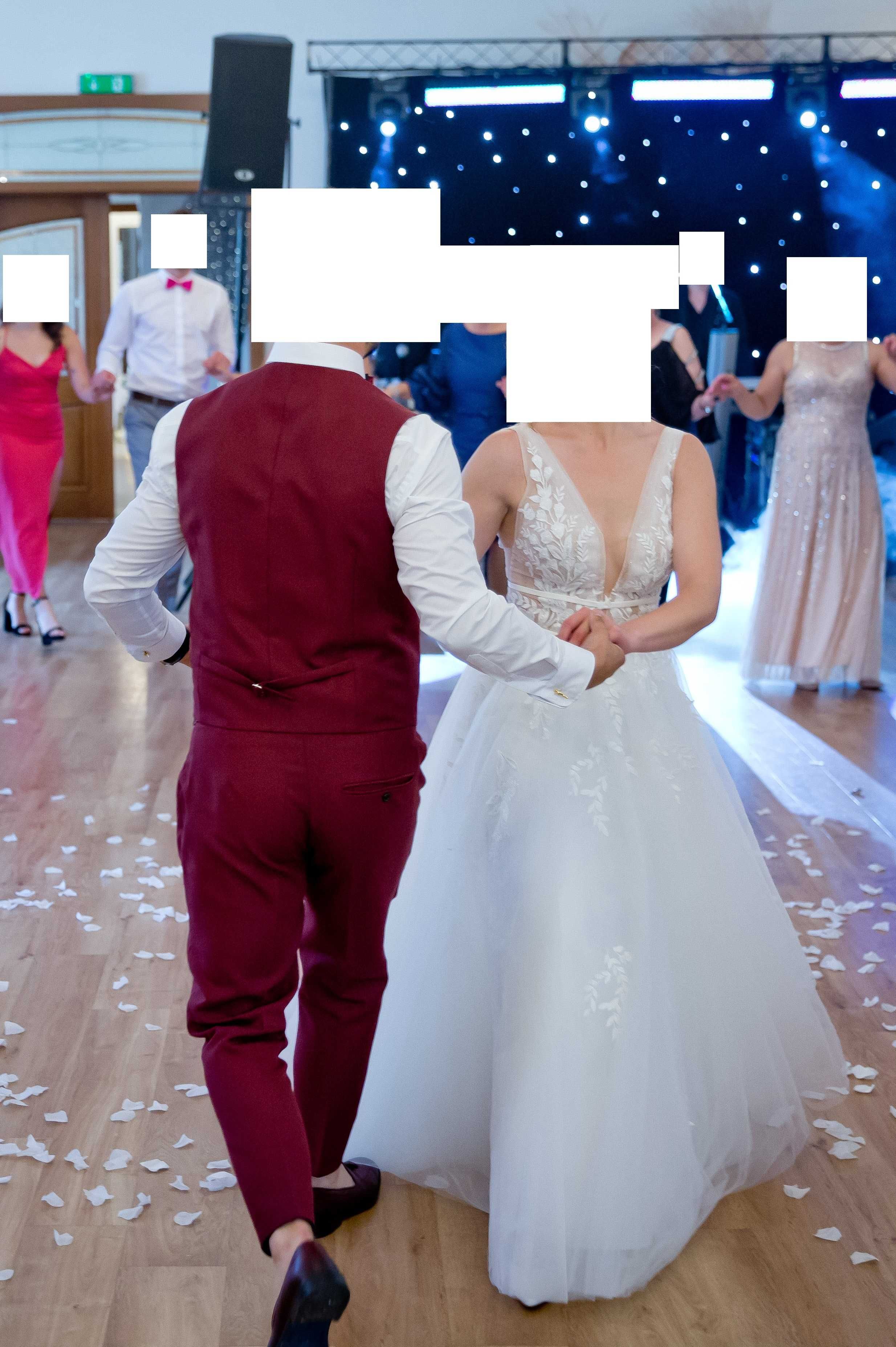Garnitur męski Doris Simon w kolorze bordowym