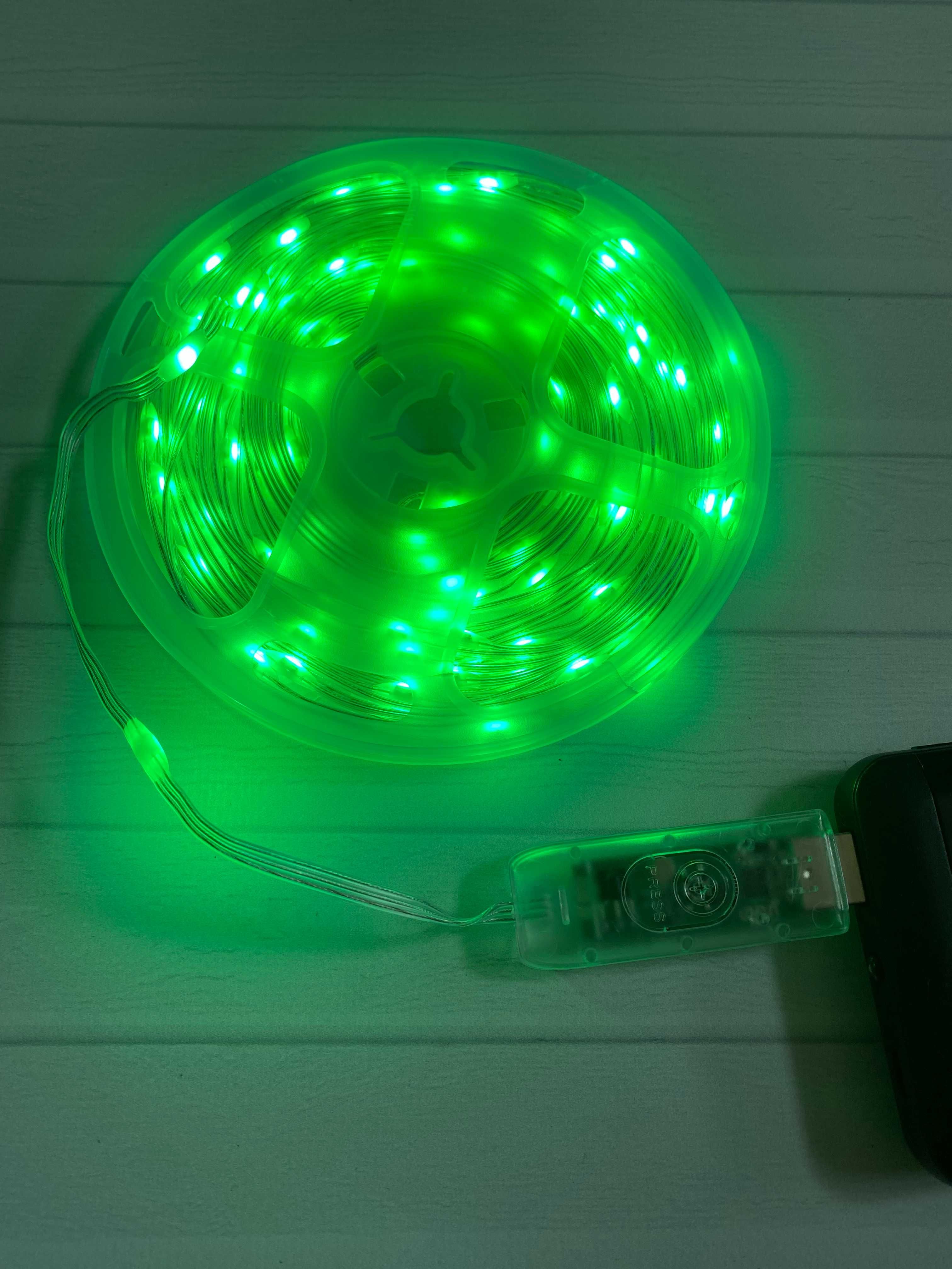 Світлодіодна LED стрічка RGB 10 м комплект, управління через телефон