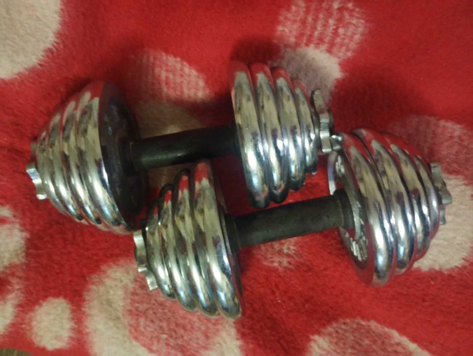 Гантели - гири для спорта, хромированные, тренажер для тела