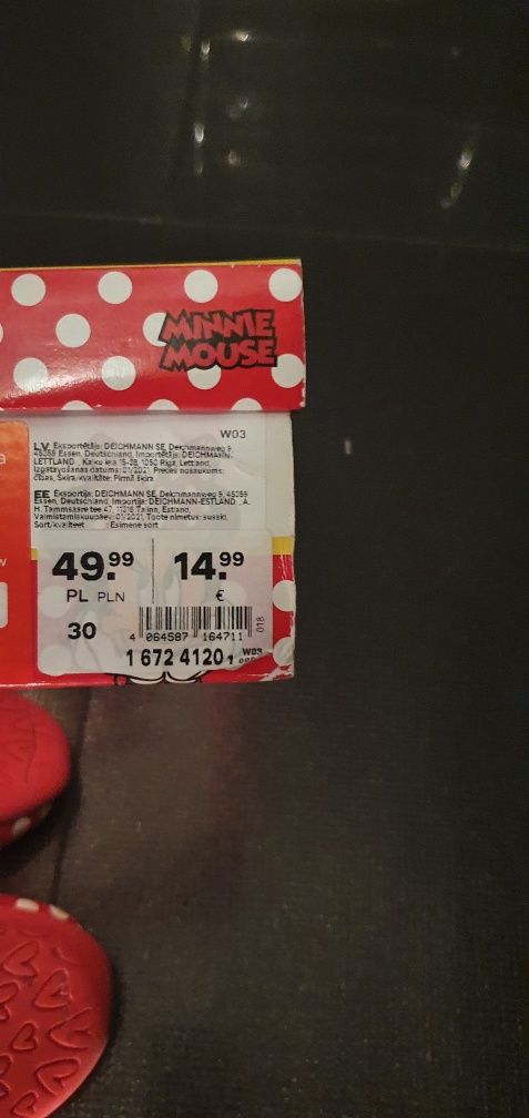 Papcie kapcie Disney Myszka minnie 30