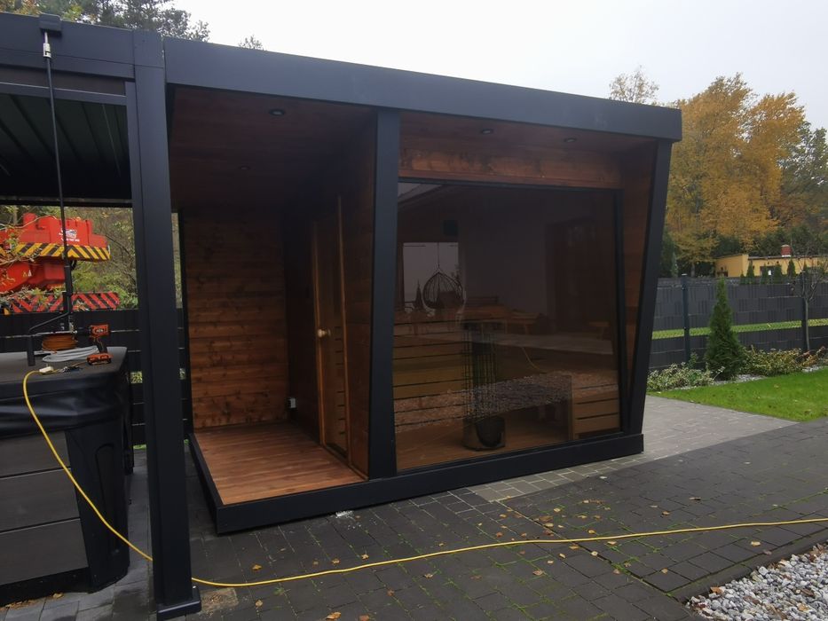 Sauna ogrodowa premium 2,3x3,2m Panorama Piec JBL raty Leasing