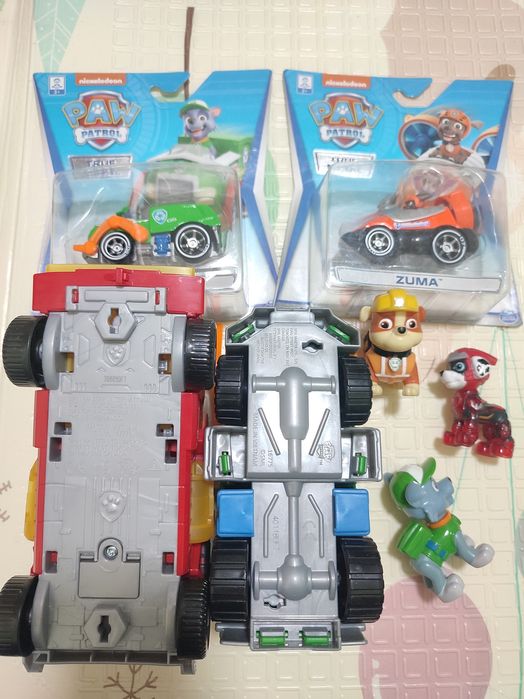 Щенячий патруль Рокки и мусоровоз Маршал и пожарная машина Зума Крепыш