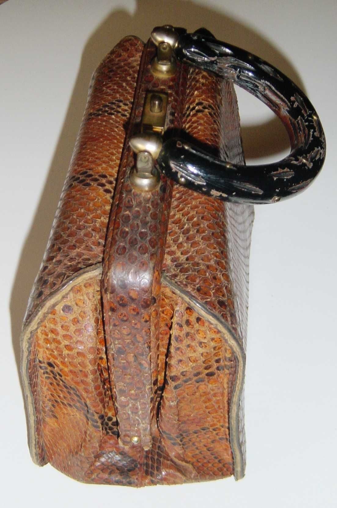 Moda Vintage:Carteira de senhora, clássica em pele genuína cobra piton