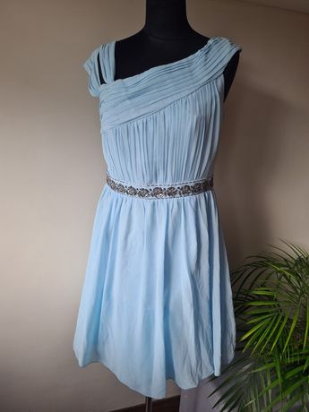 Śliczna błękitna sukienka stan idealny rozmiar 42 Little Mistress