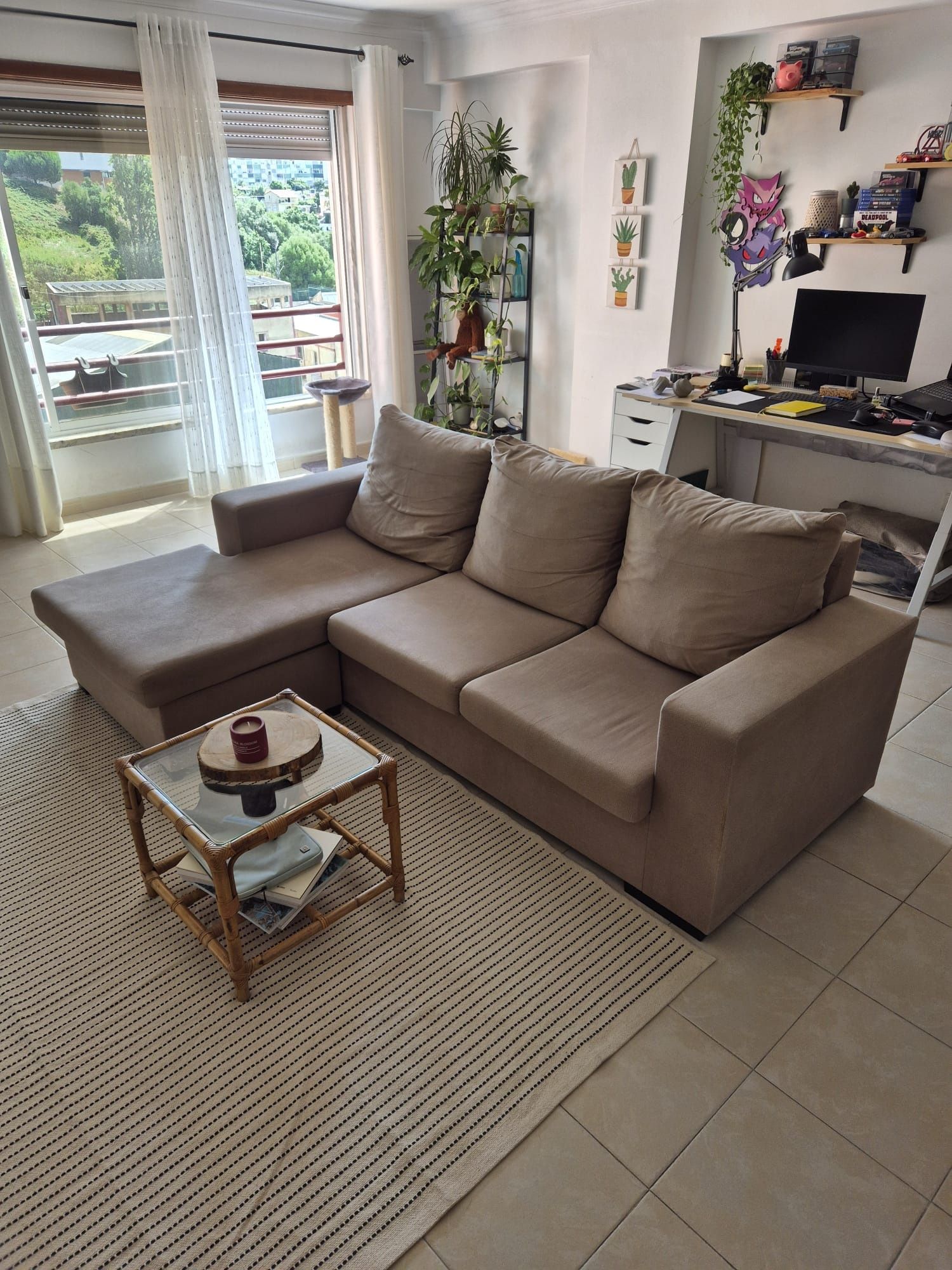 Sofa Taupe com chaise longue