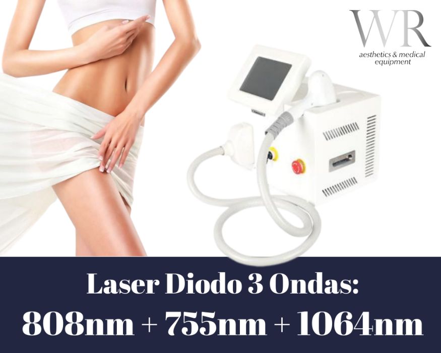 LASER DIODO 3 Ondas: 808nm + 755nm + 1064nm - Aluguer 85€/dia