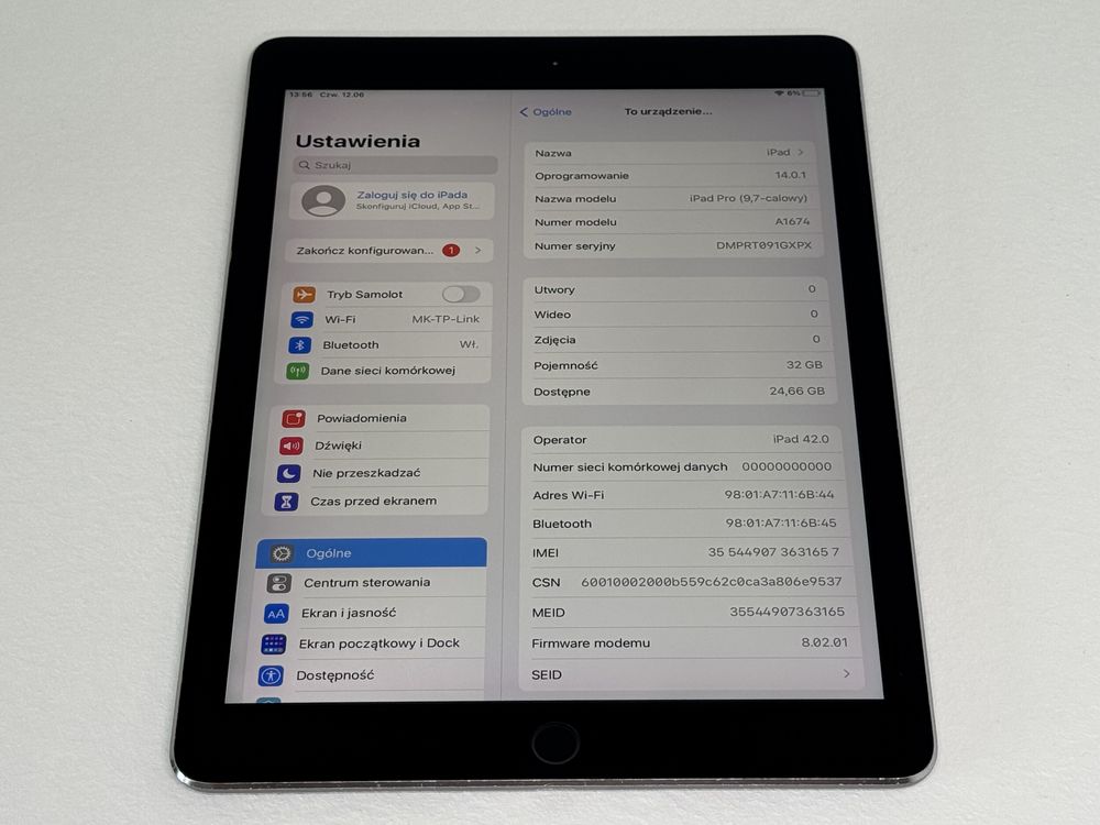 iPad Pro 9.7 (A1674) - 32GB - Cellular (LTE) - faktura VAT 23%
