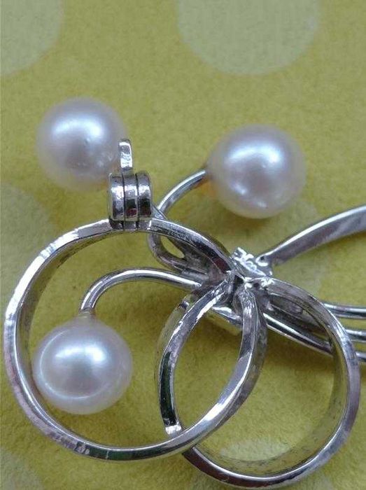 Брошка с жемчугом sterling