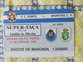 Bilhete do jogo Sporting futebol Clube do Porto Supertaça 1995