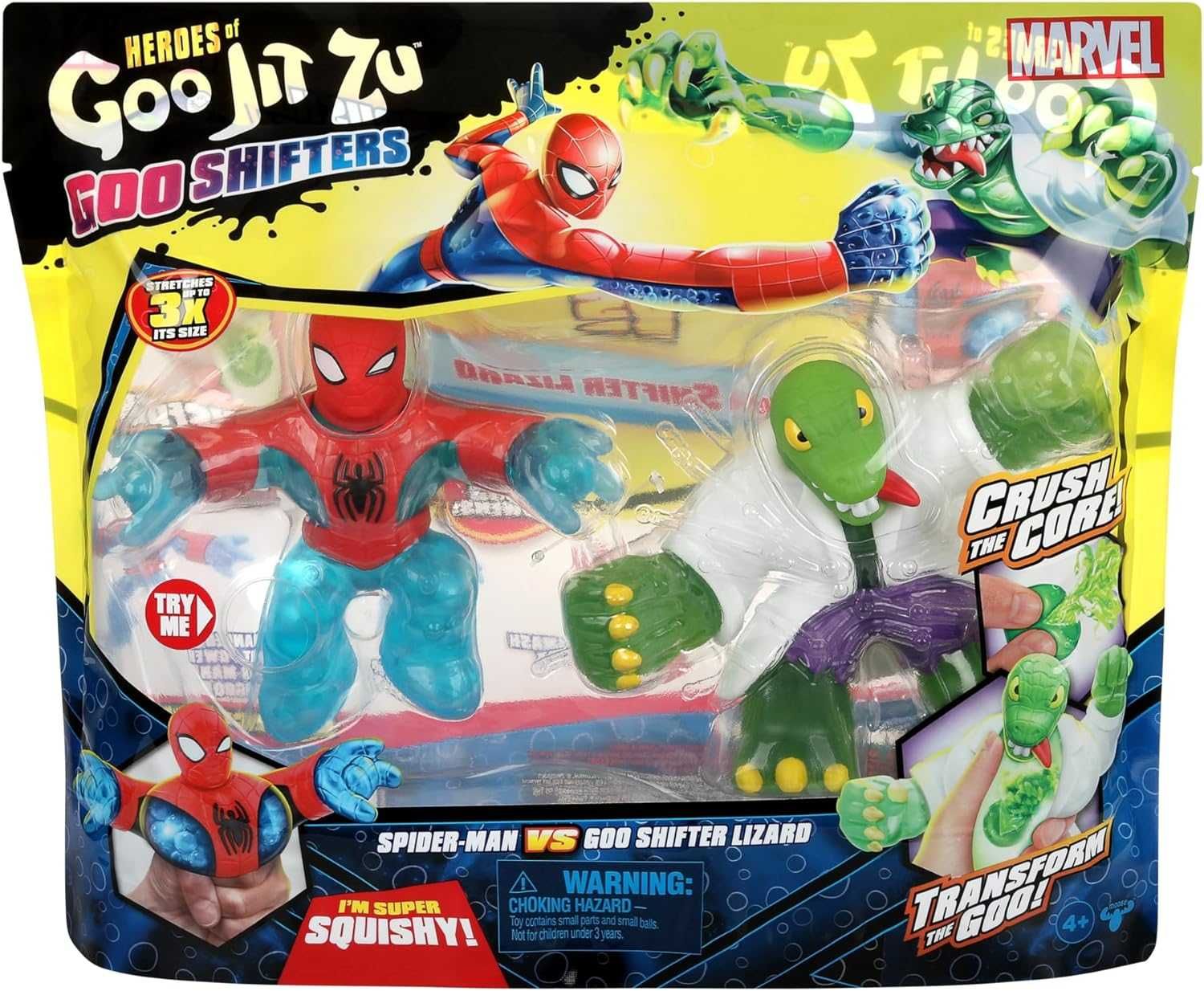 ОРИГИНАЛ! Гуджитсу Человек Паук и Ящер Goo Jit Zu Spider-Man vs Lizard
