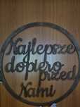 Koło drewniane z sentencją 70cm ślub boho/rustykalny