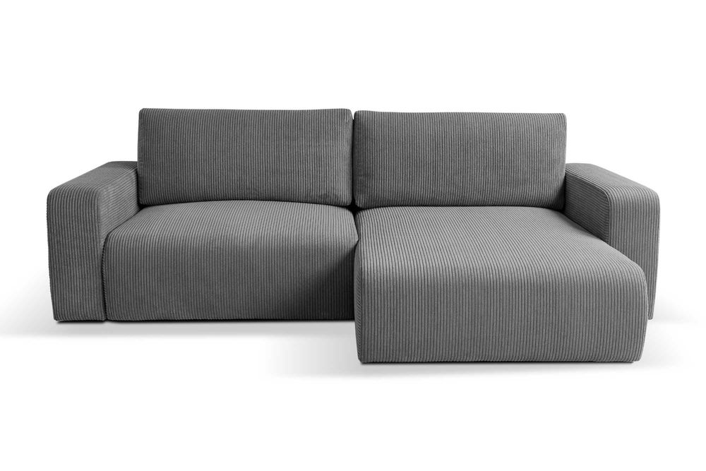 Narożnik tapicerowany GUSTO sztruks POSO, funkcja spania + pojemnik