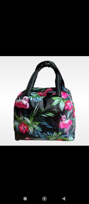 Torba termiczna śniadaniowa flamingi