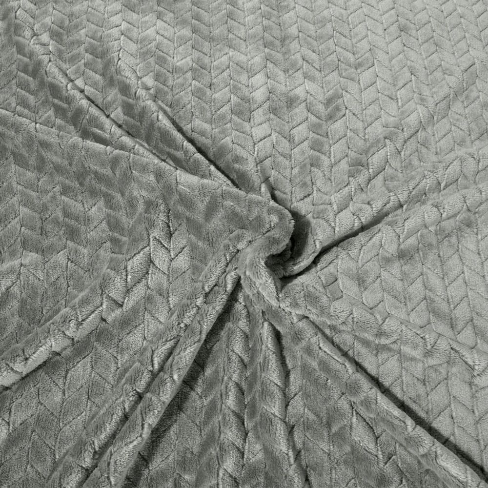 Koc narzuta z mikrofibry 220x200 stalowy