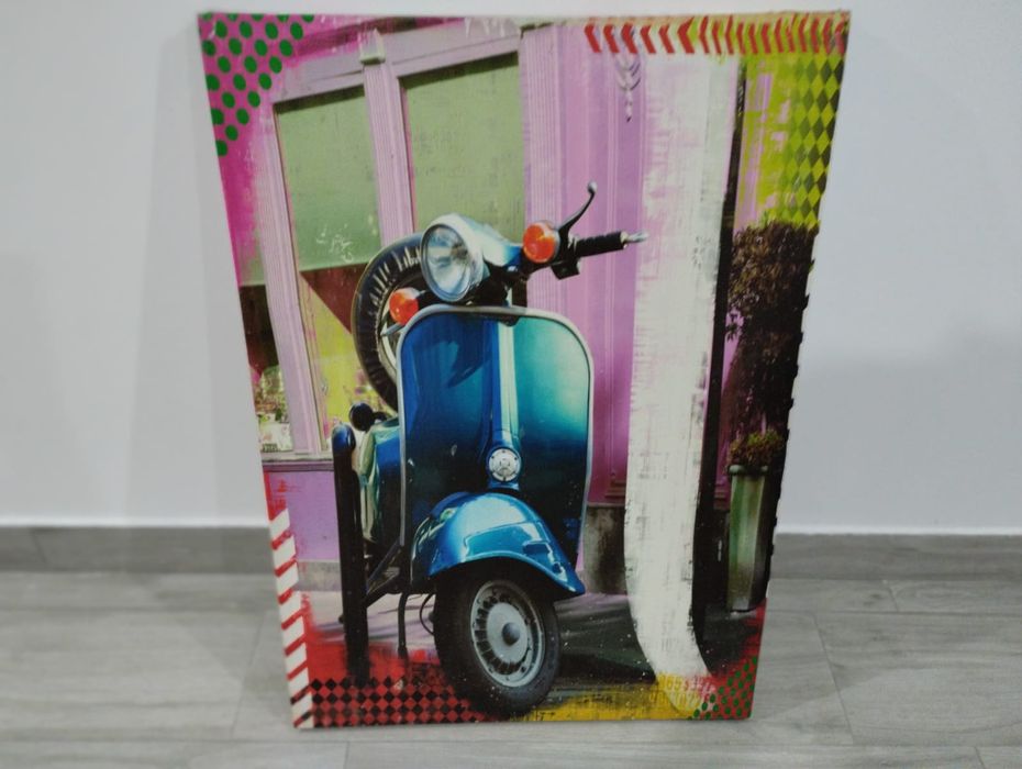 Quadro Decorativo Vintage com Lambreta – Colorido e Estiloso!
