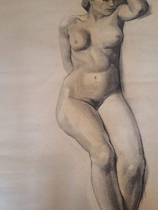 Grande pintura antiga nu