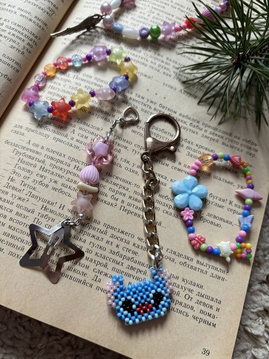 Браслет, колечко, сережки, підвіска з бісеру