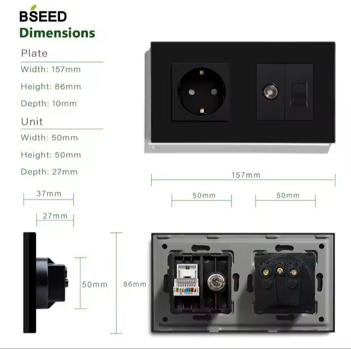 Tomada com tv e RJ45
