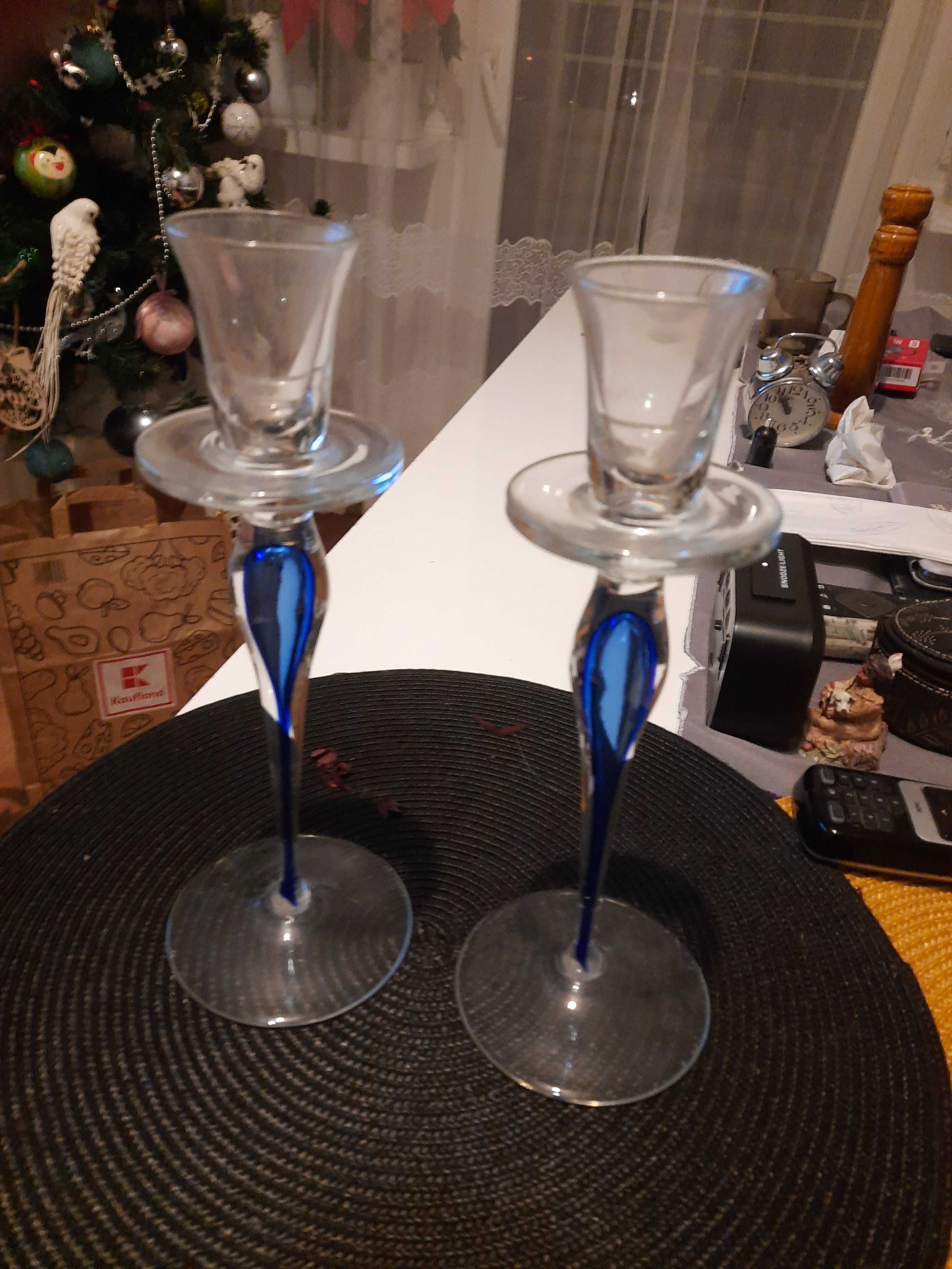Unikat ! Dwa szklane świeczniki Mikasa Julliard