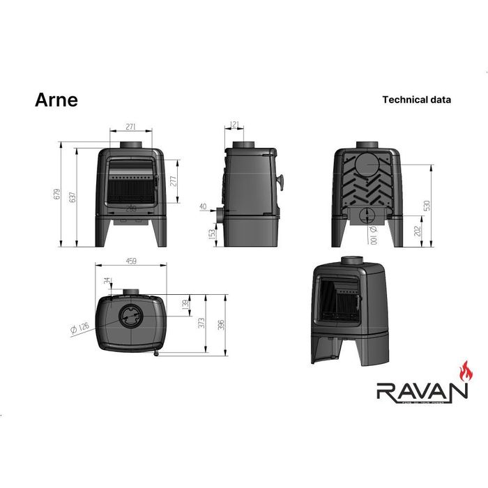 Піч камін чавунна RAVAN Arne