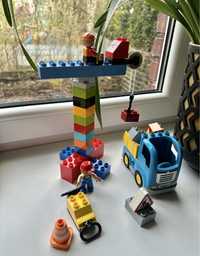 Klocki Lego duplo Budowa dźwig ubijarka wywrotka budowlane