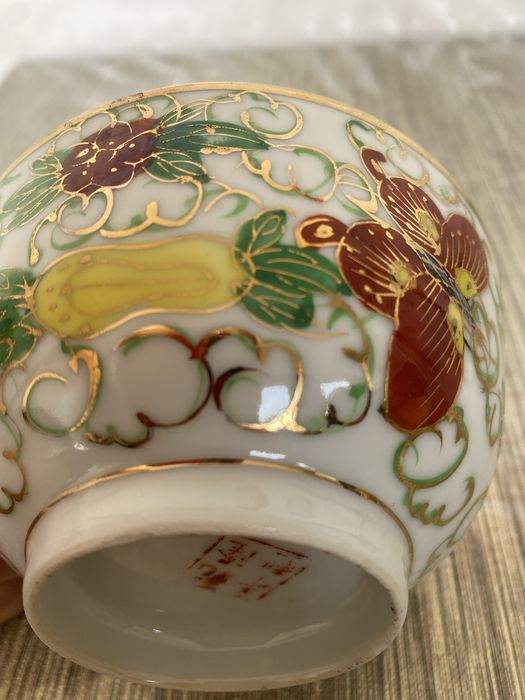Tigela de melão família rosa em porcelana chinesa