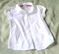 Фирменная белая школьная блуза для девочки, хлопок