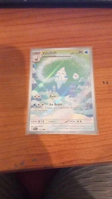 Carta pokemon Vanillish full art holográfica original fogo branco