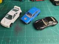 3x Burago 1:43 Peugeot, Fiat, Porsche