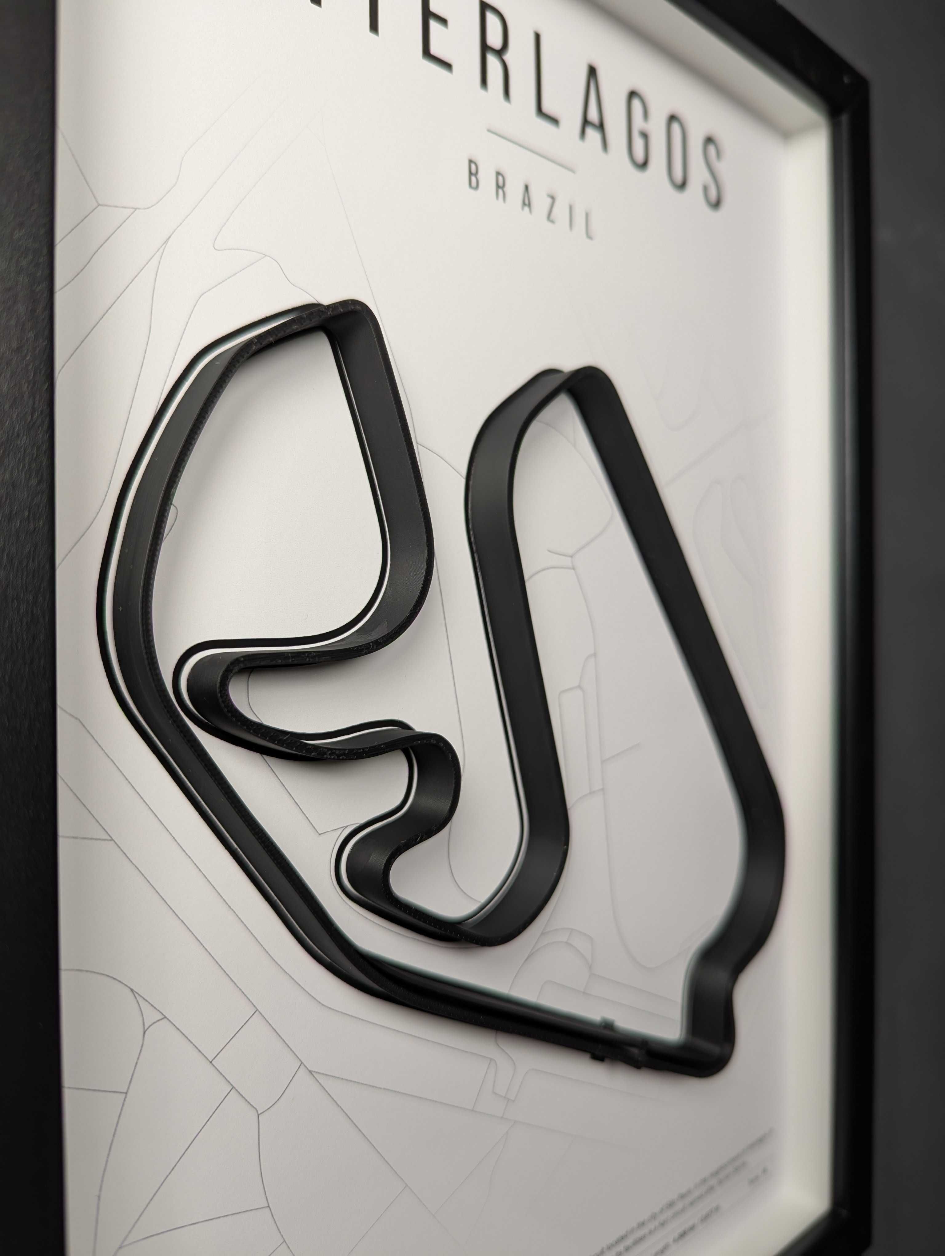 Обємна Рамка з 3D Трасою Interlagos Інтерлагос 32x23x3 F1 Бразилія GP