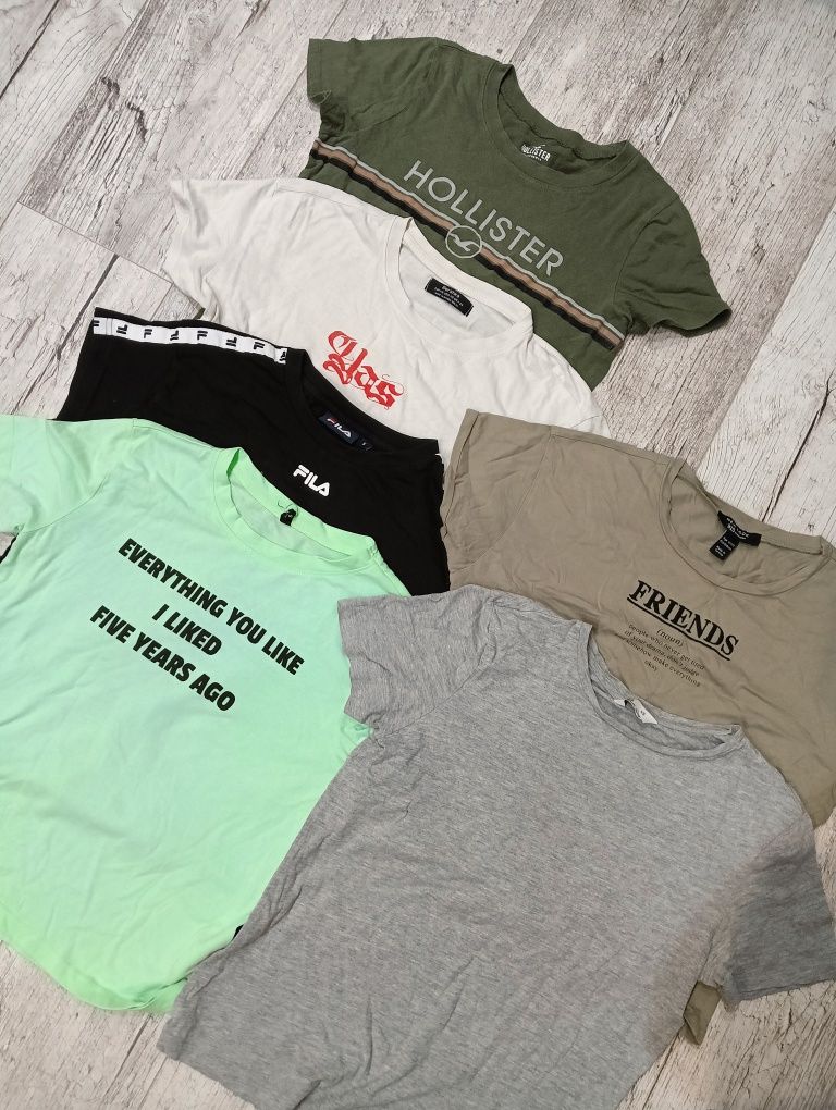 Zestaw ubrań damskich koszulki t-shirt XS/S Bershka New Look Fils