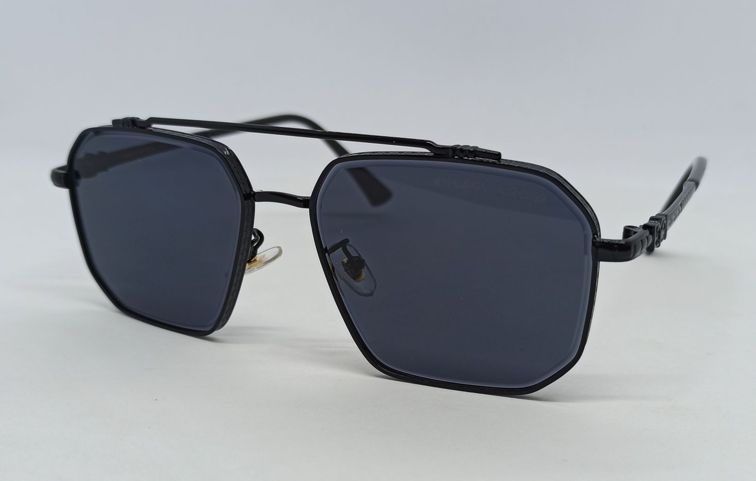 Chrome Hearts очки мужские черные однотонные в черном металле 8153
