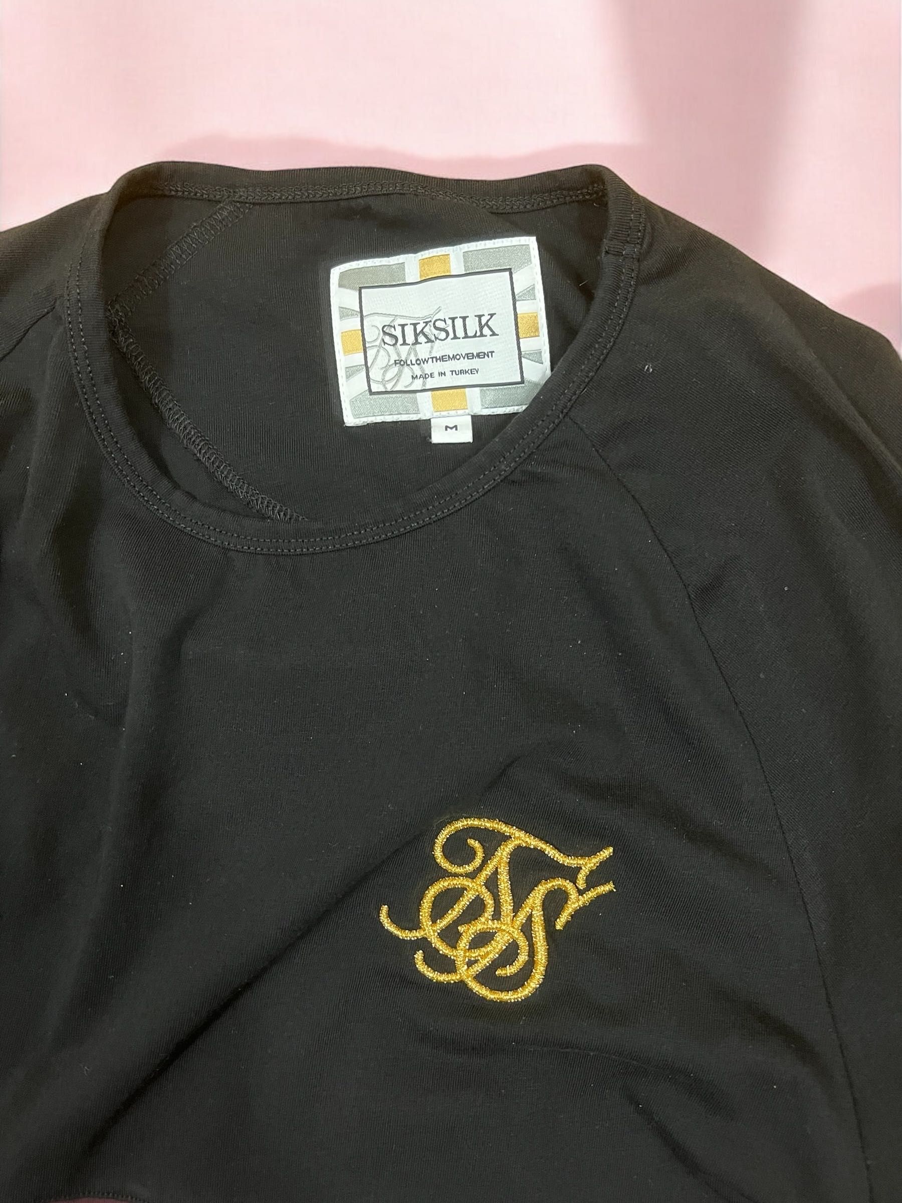 Siksilk roz. M męska koszulka z długimi rękawami
