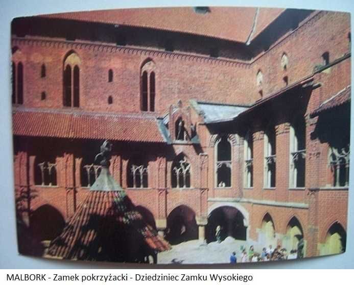 Malbork Zamek pokrzyżacki - 3 pocztówki PRL